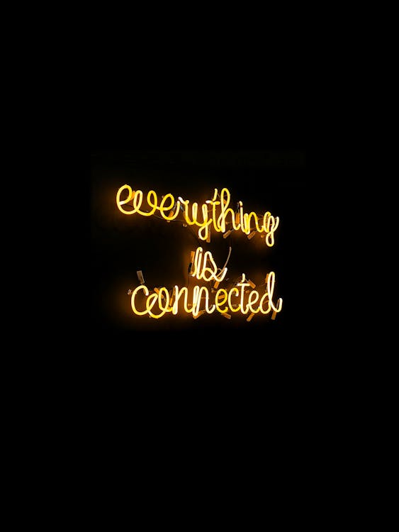 Free Everything Is Connected Neon Light Signage Stock Photo