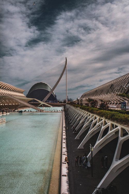 Free Modern architectural design at the City of Arts and Sciences, Valencia. Stock Photo