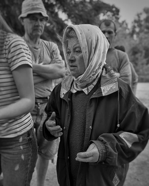 Elderly Woman Wearing Headscarf