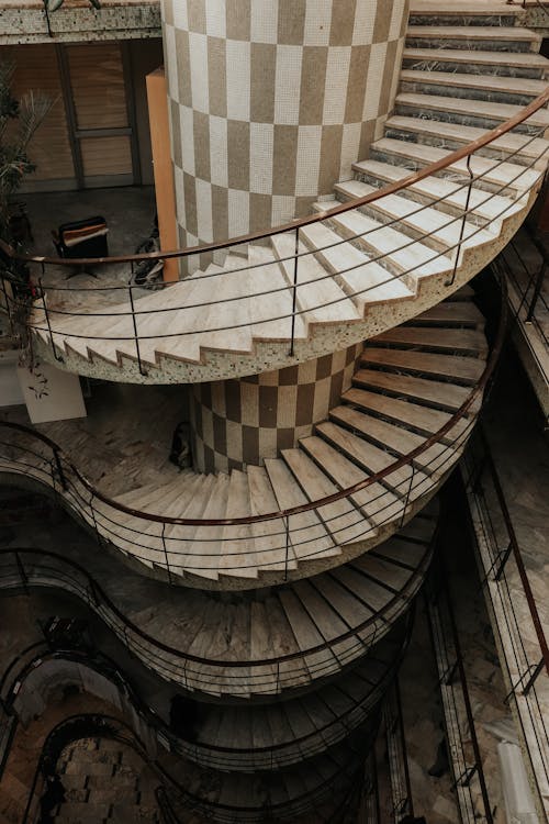 Spiral Staircase Inside a High Rise Building