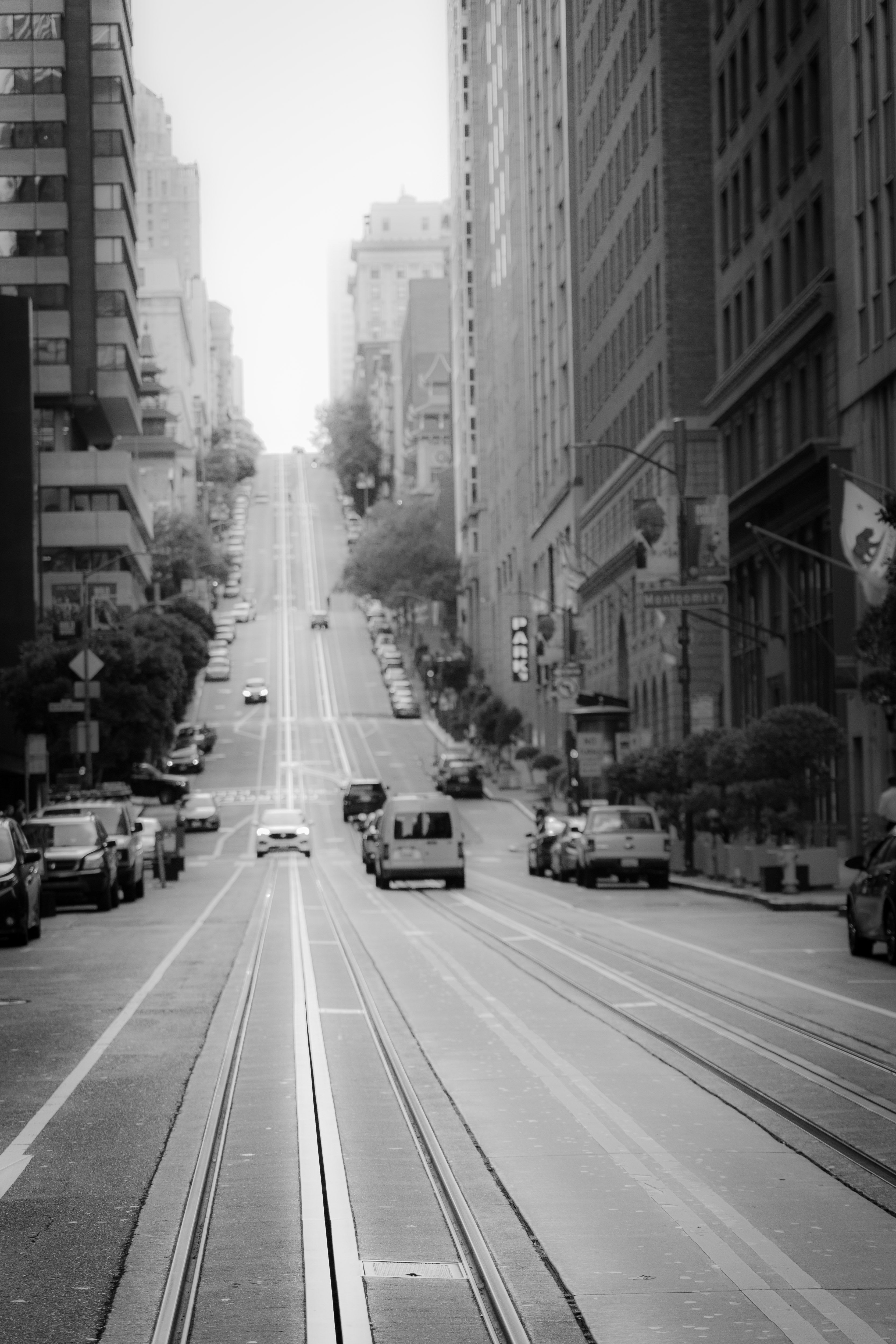 Black and White Photo of a City Street · Free Stock Photo
