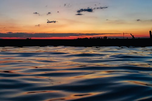 A Sunset over a Body of Water