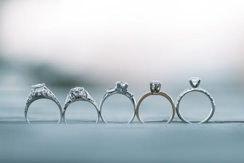 Close Up Photo of Diamond Rings
