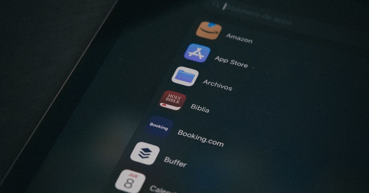 Close-up of Application Menu on Tablet Screen · Free Stock Photo
