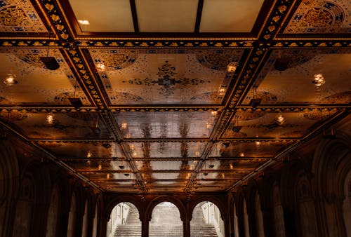 Free The Ceiling of the Lower Passage of the Bethesda Terrace Stock Photo