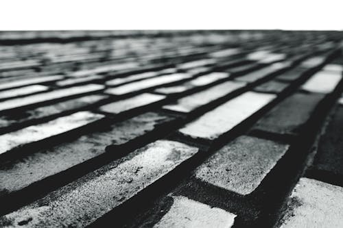 Free stock photo of black and white, bricks, close up view