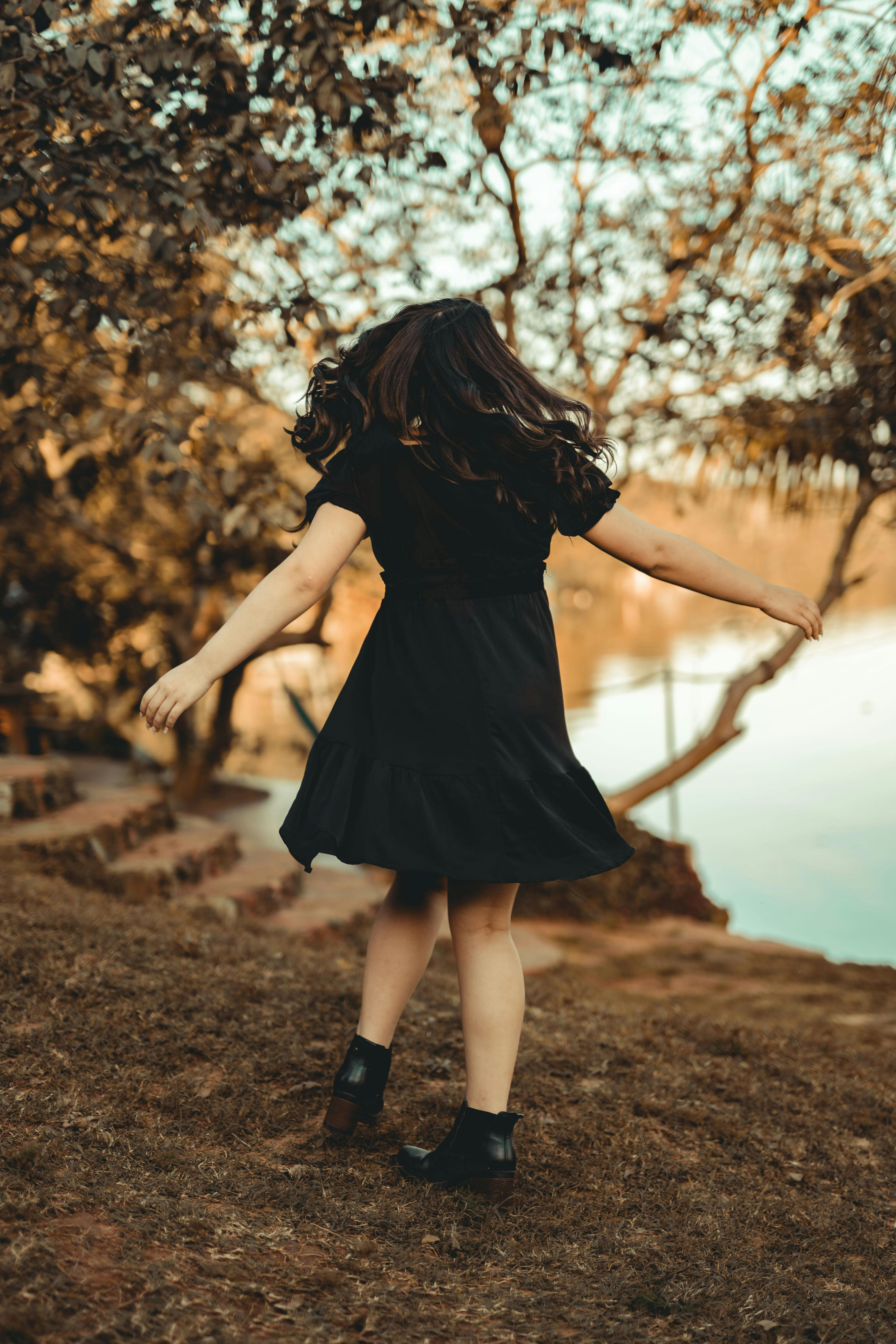 black dress fall photoshoot The Black Confidence Dress Perfect for Photo shoots and Special Occasi –  sharon rose custom main image 0
