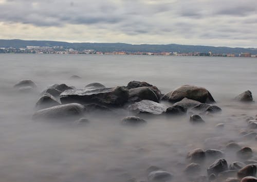 Long Exposure of Coastal Boulders