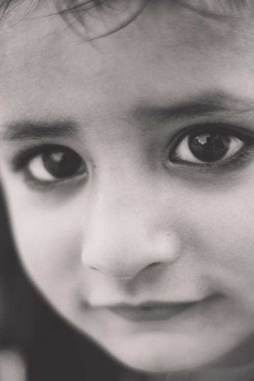 Monochrome Portrait of a Child's Face