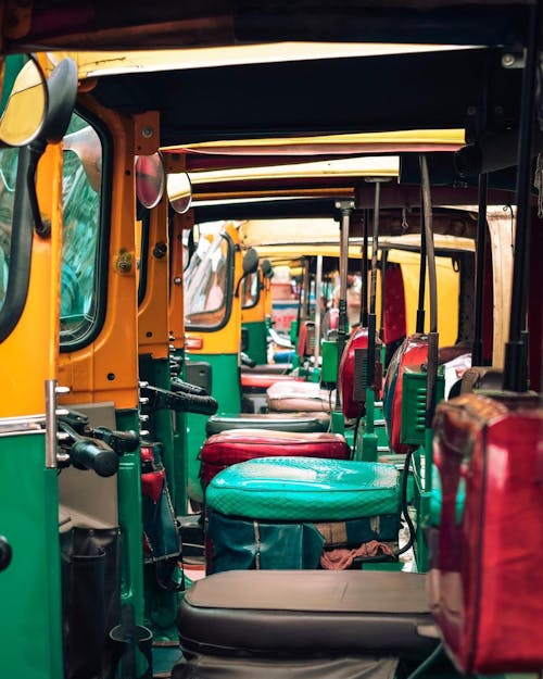 Auto Rickshaws Parked Side by Side