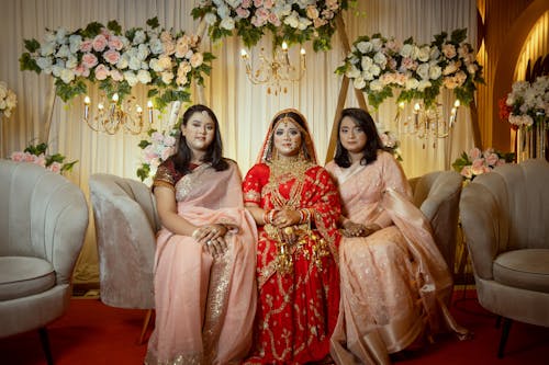 Bridge and Bridesmaids in Traditional Clothing 