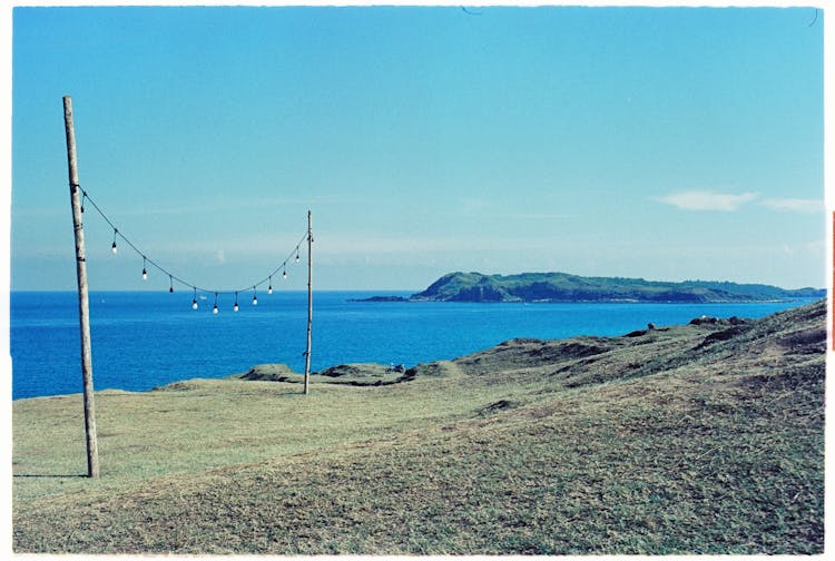 Stringed Lights On Wooden Posts