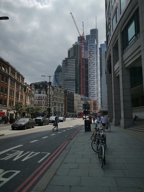 Clouds over Street in City