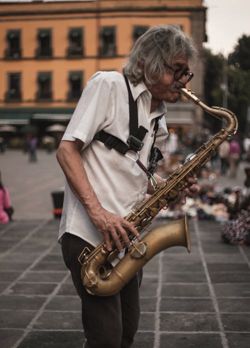 Saxophonist Playing on the Street