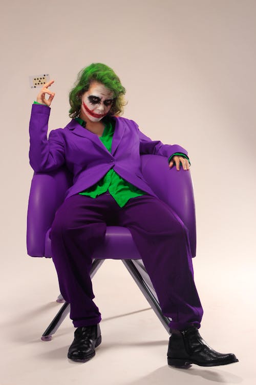 A Woman Cosplaying the Joker