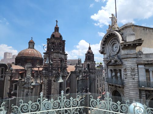 Free Stunning view of Baroque-style churches and landmarks in Mexico City. Stock Photo