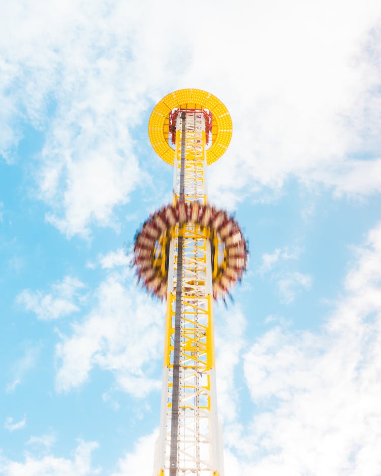 Low Angle Shot Of A Drop Tower 