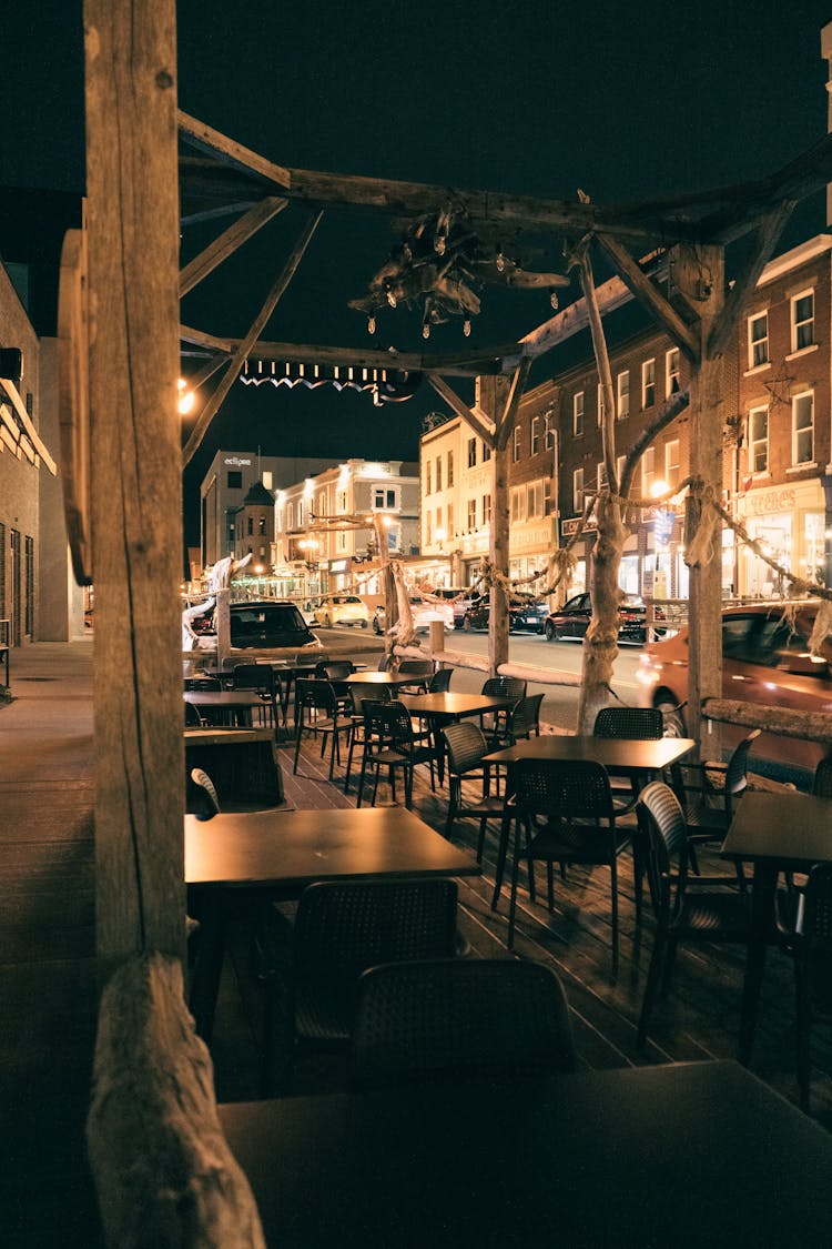 Tables And Chairs On An Al Fresco Dining Area