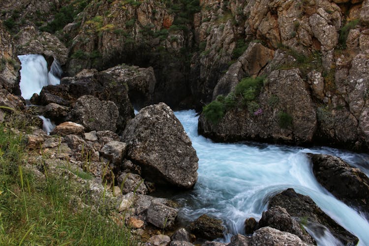 Mountain Stream And Rocks