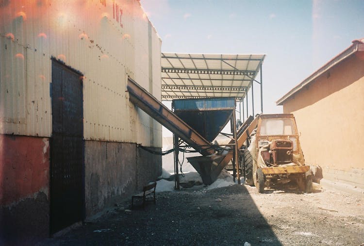 Abandoned Tractor And Industrial Building