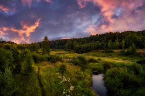 Бесплатное стоковое фото с landscape, river, sky