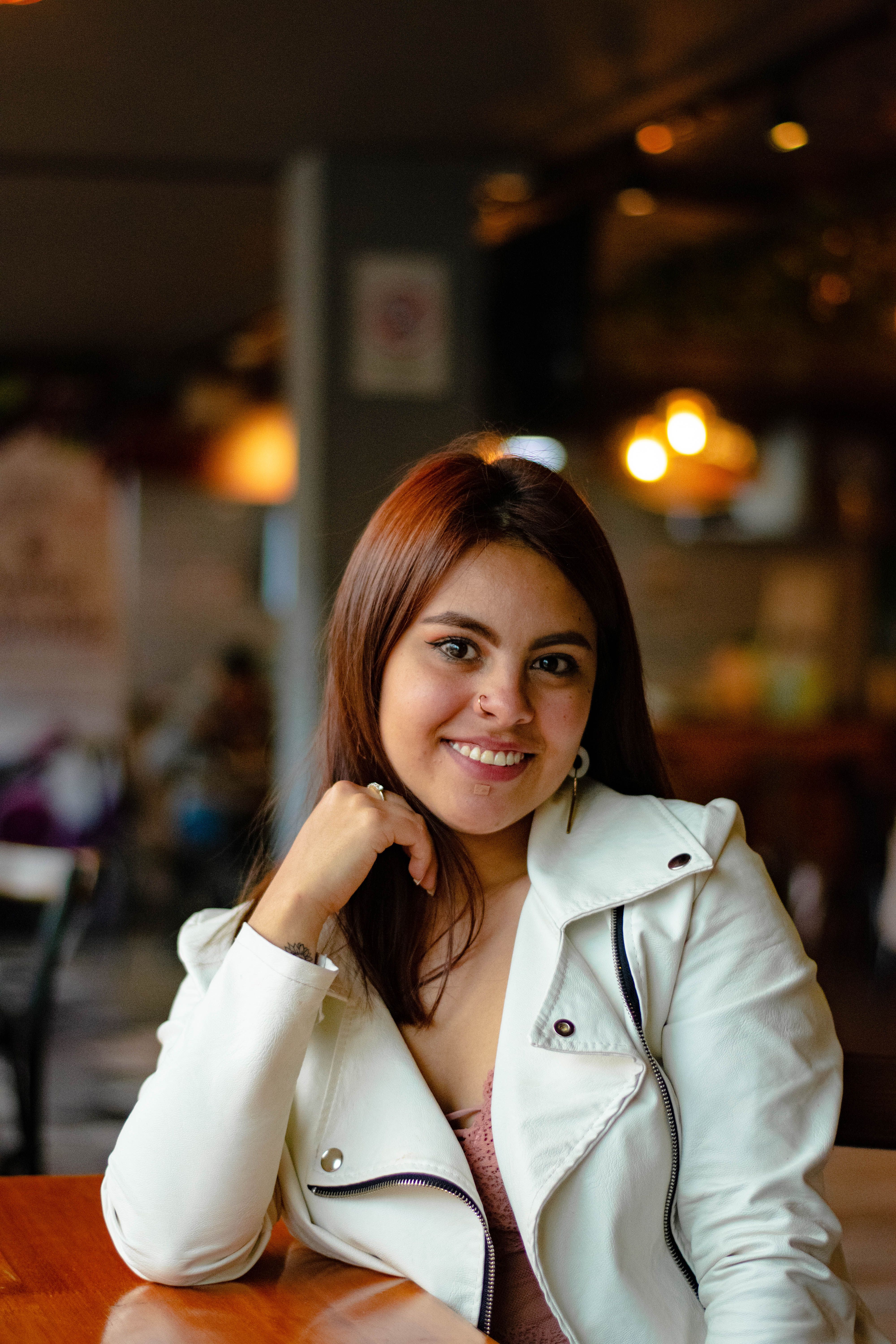 A Woman in White Blazer Smiling · Free Stock Photo