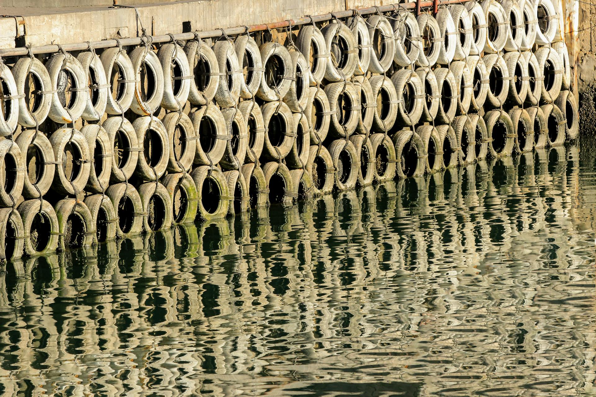 Tyres along Seashore