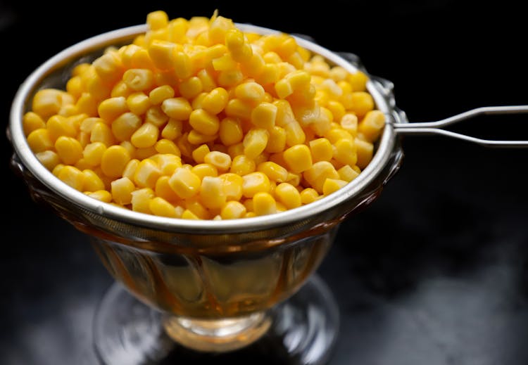 Corn Kernels On Strainer