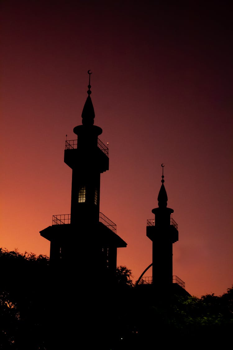 Silhouette Of Minarets At Dusk