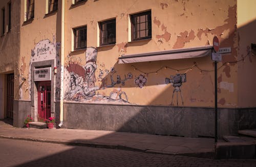 A Building with Graffiti on the Wall