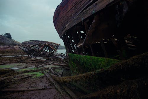 Foto stok gratis diabaikan, Kecelakaan kapal, pinggiran laut