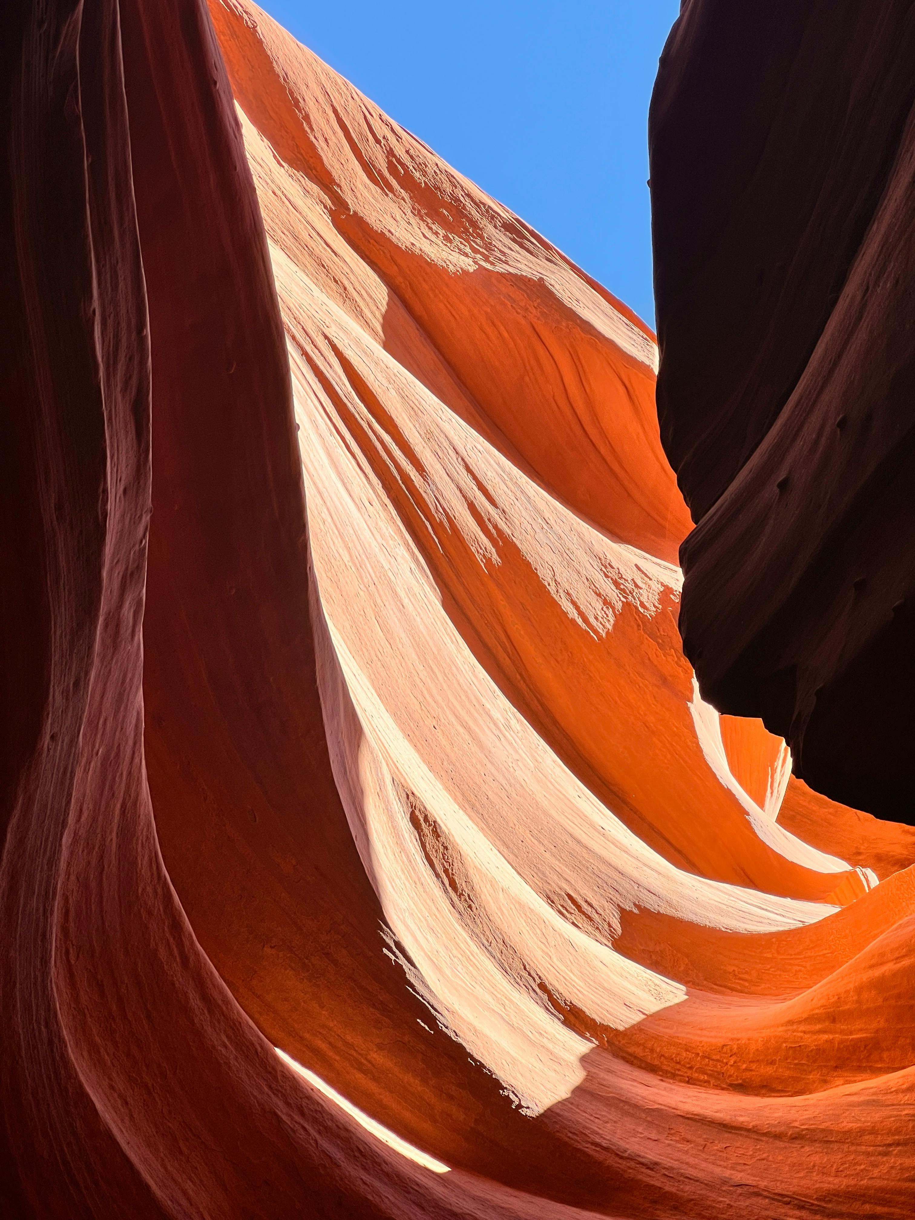 smooth eroded wall of the antelope canyon