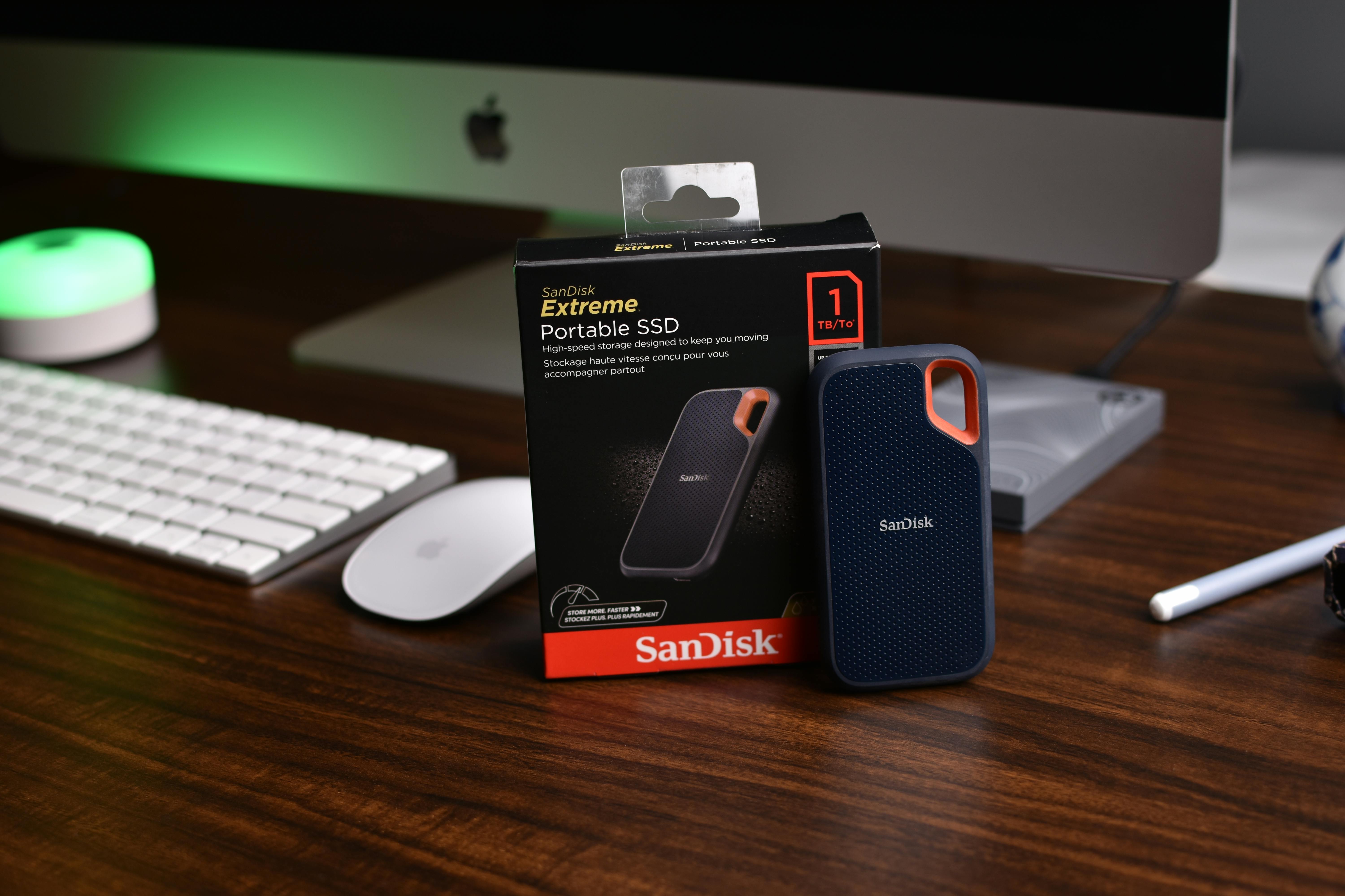 Free A SanDisk Solid State Drive Near Imac Computer Stock Photo