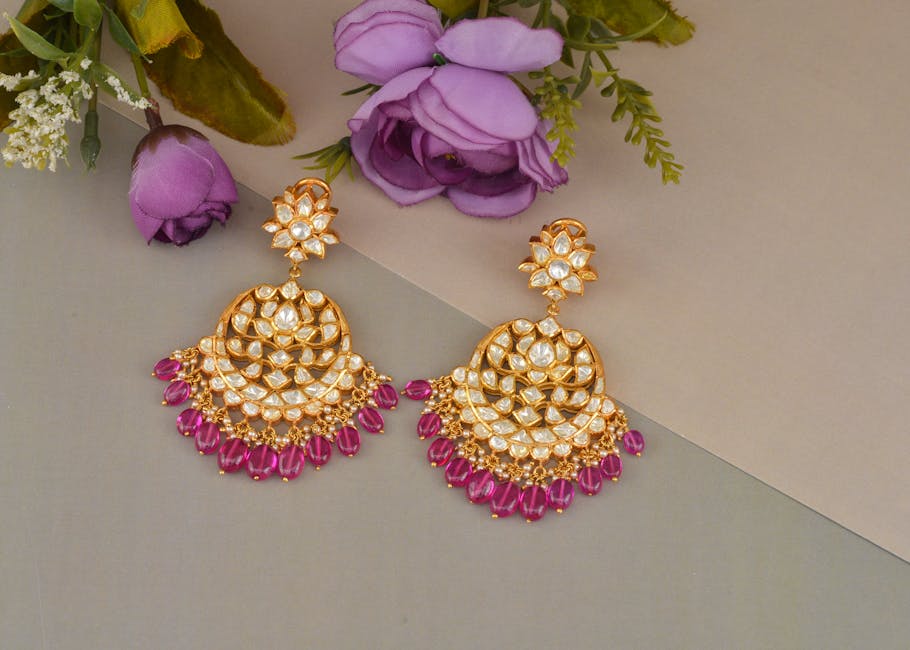 Gold and Pink Jewelries