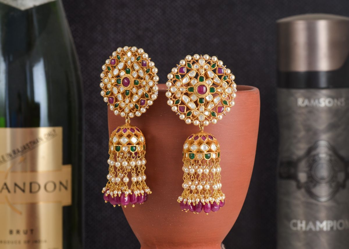 Gold-Tone Jhumka Earrings