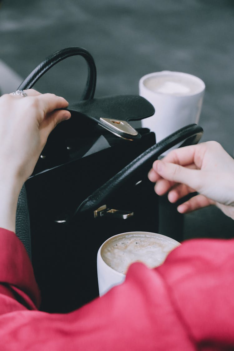 Woman Hands Holding Bag