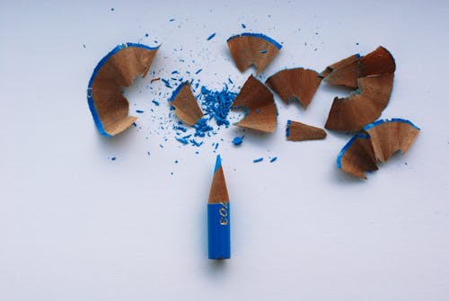 Sharpened Blue Pencil Crayon 