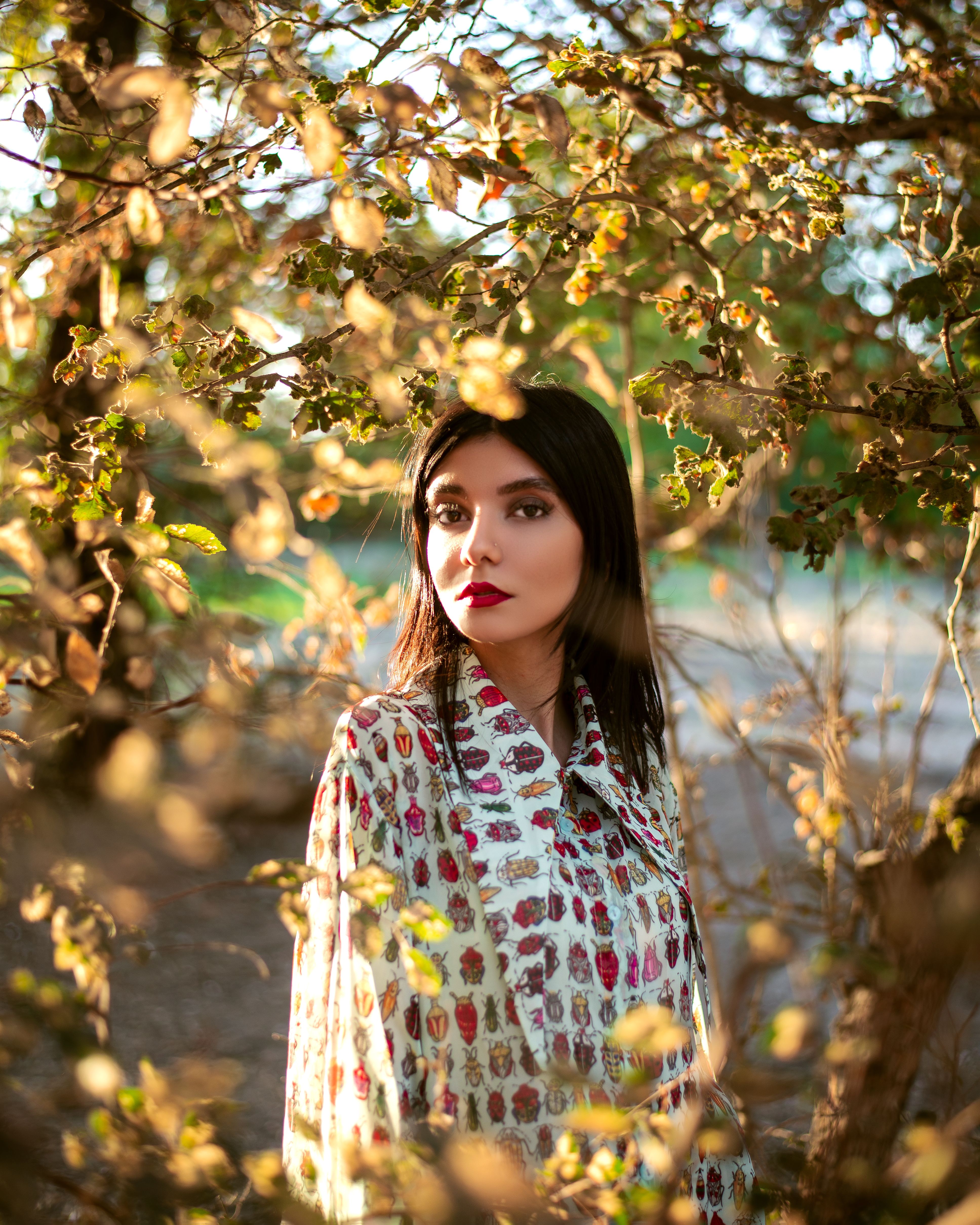 A Woman Posing Under the Tree · Free Stock Photo