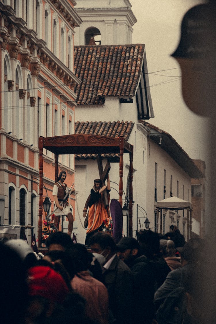 Crowd In City During Religious Celebration