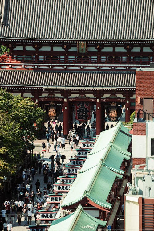 People Walking Near the Temple