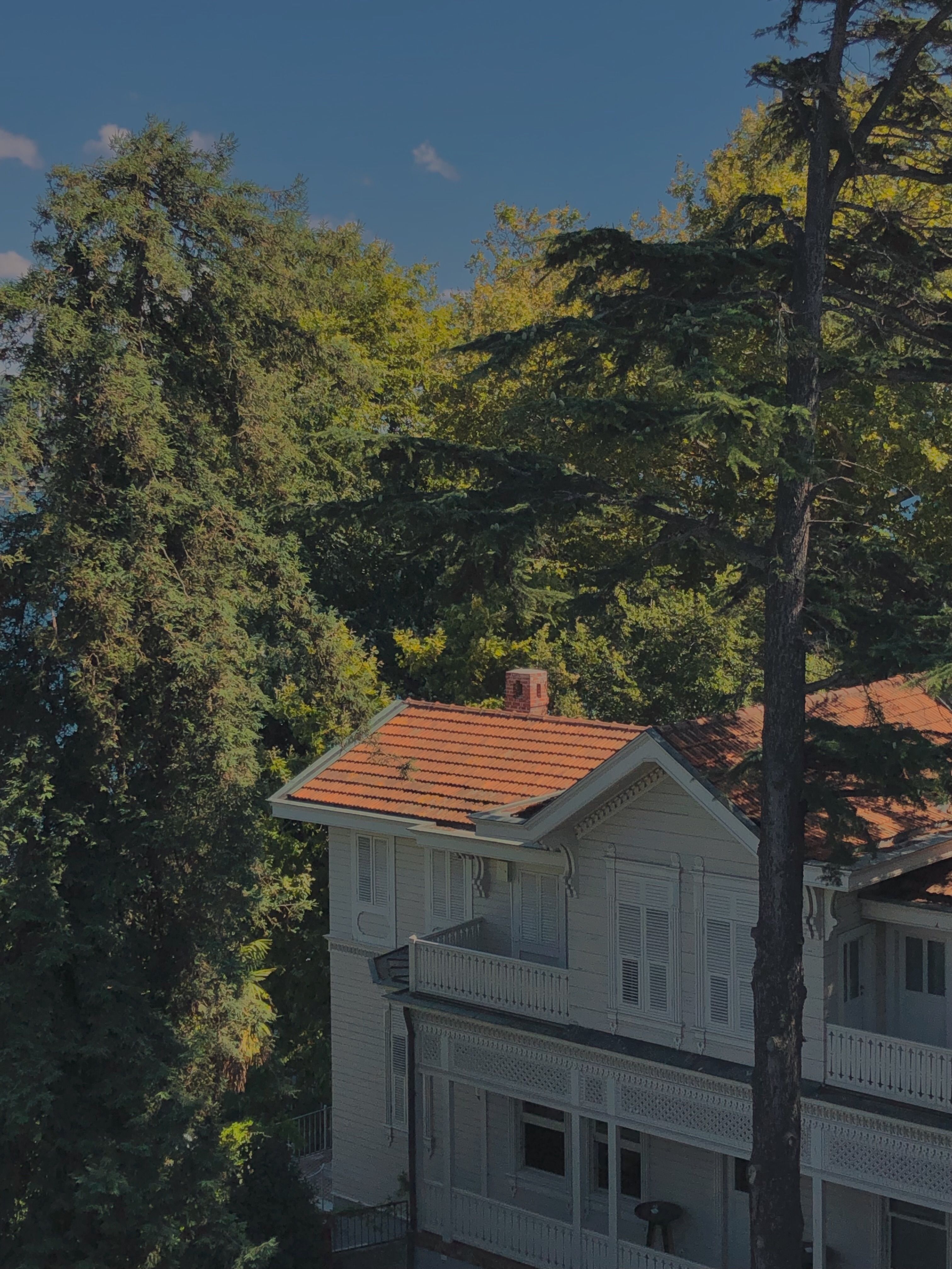 A White Wooden House Near Green Trees Under Blue Sky · Free Stock Photo
