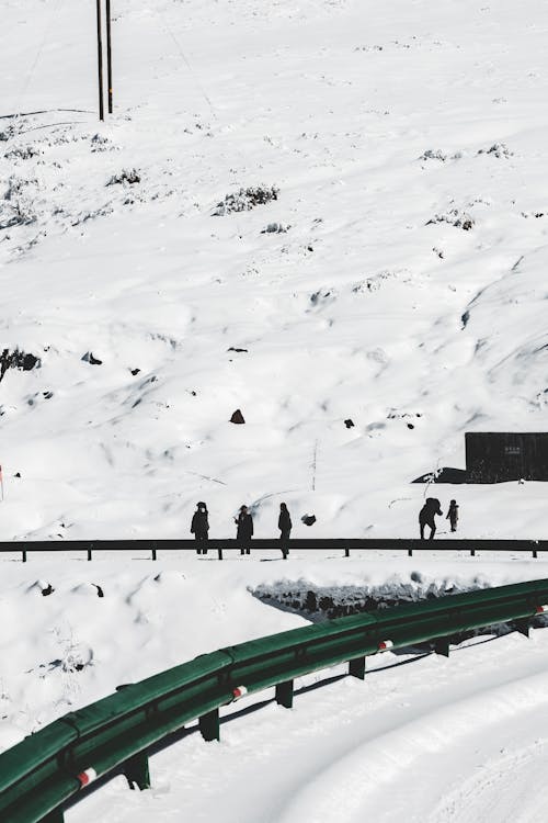 Barrier near Road in Snow