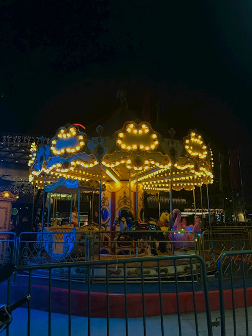 A Carousel at an Amusement Park 