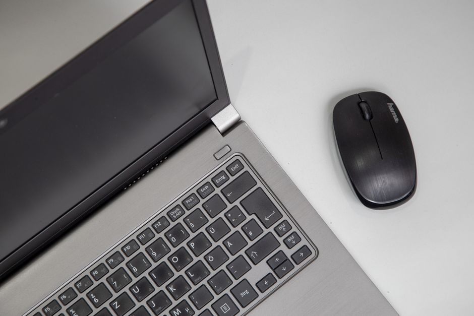 modern laptop silver desk