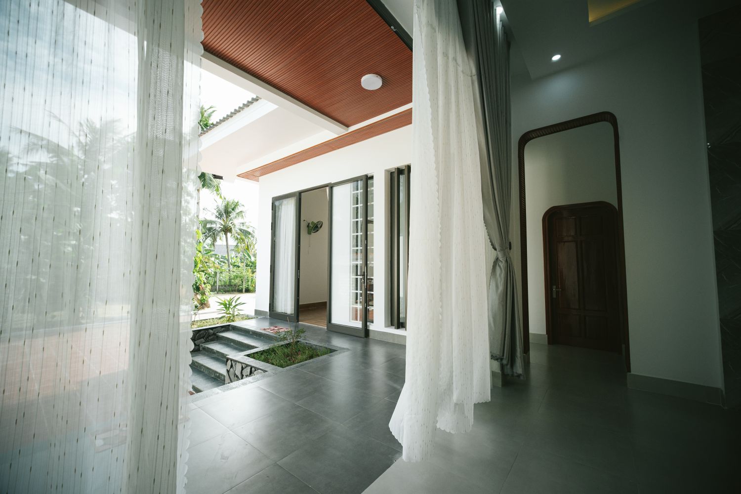 Modern terrace and gardens