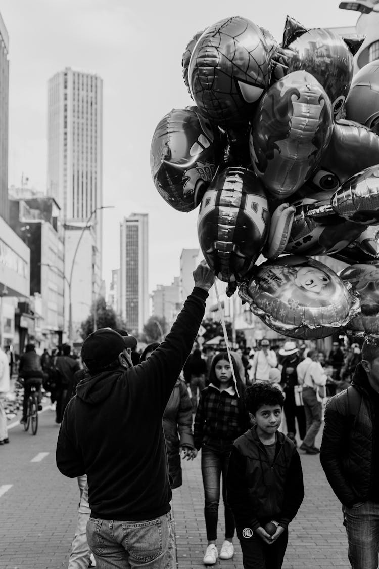 Children With Balloons On Parade