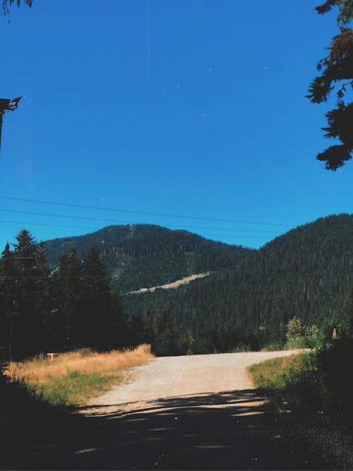 Clear Blue Sky over Mountains