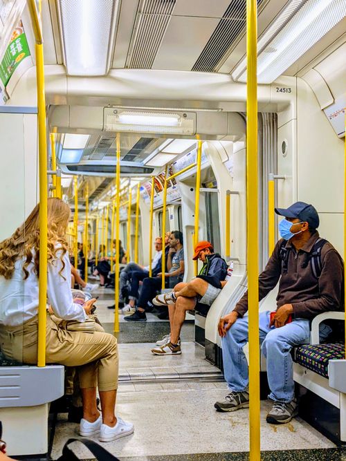 Free stock photo of crowded, everything yellow, metro Stock Photo