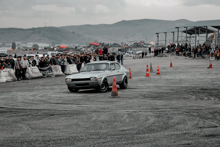 Vintage Car On A Drift Track