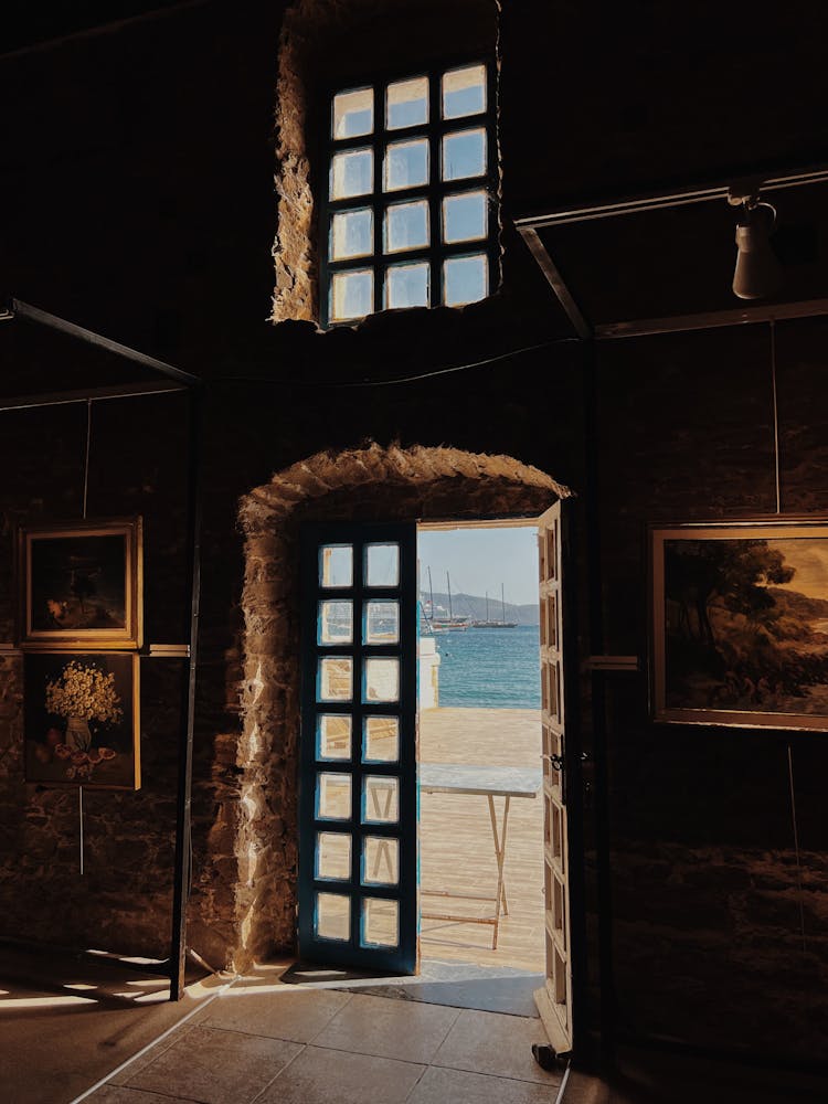 Entrance To An Art Gallery At The Sea